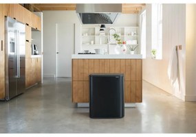 Coș Brabantia Bo Touch 1003218, 2x30 l, Deschidere lină și silențioasă, Deschidere mare, Negru mat