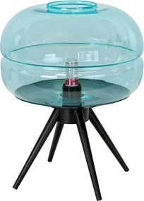 Lampa de masa LUX sticla albastra si otel negru