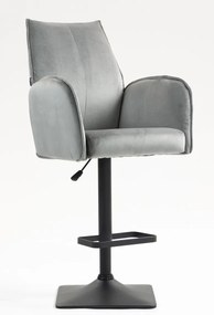 HR280KW Scaun Gray din Catifea cu Bază Neagră