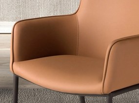 Scaun design LUX, Metal, Piele Sintetica Brown