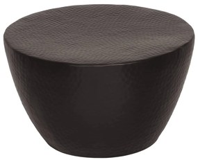 vidaXL Măsuță de cafea, negru, Ø 50x30 cm, aluminiu bătut la ciocan
