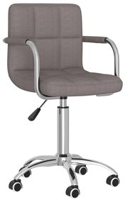 vidaXL Scaun de bucătărie pivotant, gri taupe, material textil