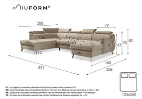 Colțar gri deschis extensibil (cu colț pe partea stângă ) Sweet Harmony – Miuform