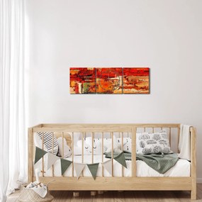 Tablou cu pictură pe pereți (cu ceas) (90x30 cm)