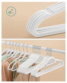 Set 50 de umerase din catifea, Songmics, 43.5 cm, CRF020W02, Alb