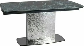 Masa extensibila MONCLER, verde/crom, sticla/ceramica/metal, 160/240x9