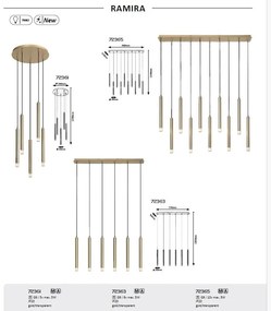 Lustra suspendata stil minimalist Ramira 5L auriu