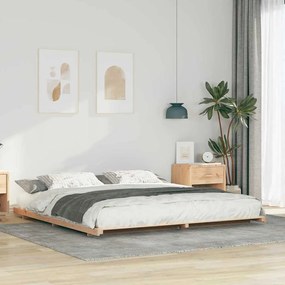 vidaXL Cadru de pat de podea Maro 180 x 200 cm Lemn masiv de pin