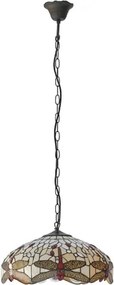 Endon 70824 - Lustru suspendat pe lanț Tiffany DRAGONFLY 3xE27/60W/230V, diametru 41 cm