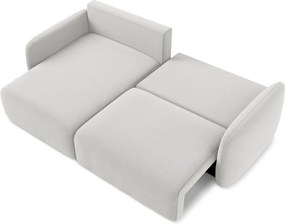 Colțar gri deschis extensibil/cu spațiu de depozitare cu tapițerie din catifea (cu colț pe partea stângă/cu șezlong) Kalena – Makamii