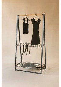 Suport multifuncțional pentru haine Brabantia Linn 1008930, 2 rafturi, Otel, Negru