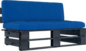 vidaXL Canapea de mijloc de grădină din paleți, negru, lemn pin tratat