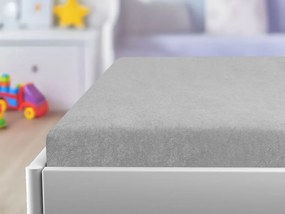 Cearsaf Frotir pentru patut cu elastic gri deschis 60x120 cm