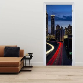 Fototapet pentru ușă - Oraș noaptea (95x205cm)