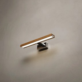 Brilagi-LED Iluminare pentru oglindă de baie 3 în 1 WOODY MIRROR LED/8W/230V 40 cm IP44 crom/stejar