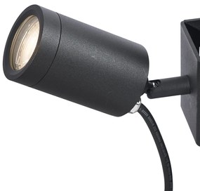 Spot exterior negru pentru copac GU10 50mm rotativ și înclinabil IP65 - Solo