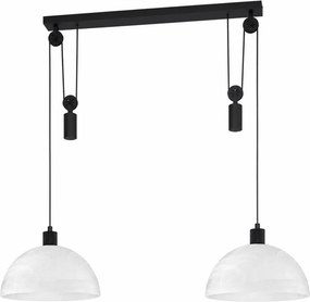 BRILAGI - lustru LED suspendat pe cablu RETRO GLASS 2xE27/40W/230V negru/alb