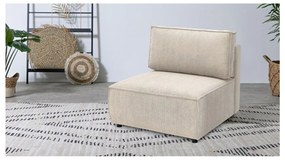 Modul pentru canapea crem cu tapițerie din catifea reiată (de mijloc) Nihad modular – Bobochic Paris