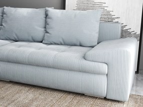 Colțar extensibil dumonde cu ladă de depozitare si sezut confortabil din spuma high-density, Leonardo Zoom Grey 260x185 cm