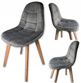 JAKS SCAUN VELUR CLASSIC GRI ÎNCHIS, STILUL SCANDINAV