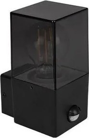 Aplica de perete pentru exterior cu senzor, 1xE27/40W/230V, IP44, negru/fumuriu