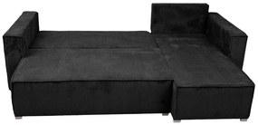 Canapea colt extensibila SMART COSARO negru, cu colt bilateral + 2 perne CADOU