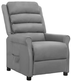 3093201 vidaXL Scaun rabatabil cu ridicare, gri, piele ecologică