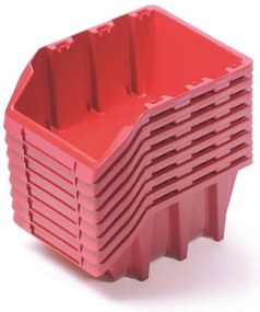 Set de 8 cutii de depozitare fiecare 16 x 9,8 x 7 cm, rosu