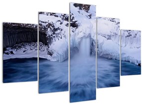 Tablou cu cascadele iarna (150x105 cm)