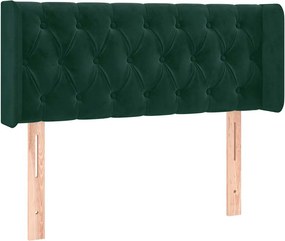 vidaXL Tăblie de pat cu aripioare verde închis 103x16x78/88 cm catifea