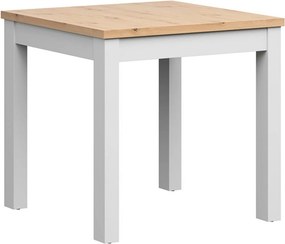 Masa MAREN, stejar artisan/alb, PAL laminat/lemn, 80x80x77 cm