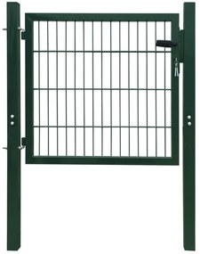 Poarta pentru gard din otel, 106 x 150 cm, verde