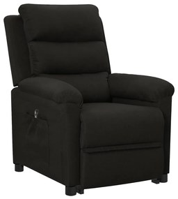 3098259 vidaXL Fotoliu rabatabil cu ridicare, negru, textil