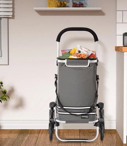 Carucior cumparaturi  Stairs Climber pliabil husa detasabila 3 roti  Metal/Poliester Gri