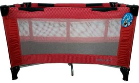 Patut Pliant, Tarc copii Baby Care™ PRO, Pliabil pe 2 Niveluri, plasa tantari,geanta transport inclusa, Rosu