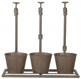 Set 3 ghivece decorative din metal, 49 x 19 x 48 cm, Industry Mauro Ferreti