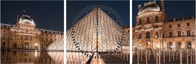 Tablou - Louvre noaptea (cu ceas) (90x30 cm)