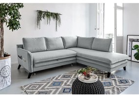 Colțar extensibil cu șezlong pe partea dreaptă Miuform Charming Charlie L, gri deschis