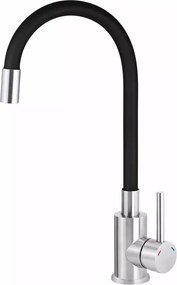 Baterie bucatarie Deante Luno cu pipa flexibila inox/negru