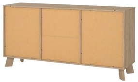 Comodă albă-în culoare naturală cu aspect de lemn de stejar 147x73x39 cm Ikast – Tvilum