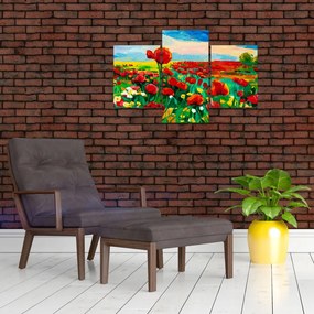 Tablou - Câmp cu maci (90x60 cm)