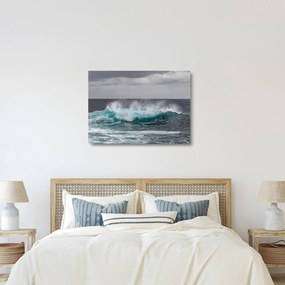 Tablou pe sticlă - Valuri pe ocean (70x50 cm)