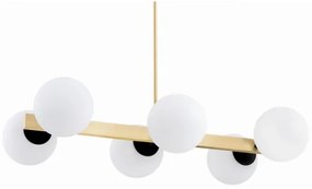 Lustră pe tijă FREEMONT 6xE27/15W/230V aurie/albă/neagră Argon 2549