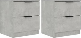 vidaXL Noptiere, 2 buc., gri beton, lemn prelucrat