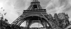 Tablou - Turnul Eiffel, alb-negru (120x50 cm)