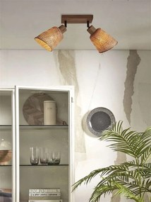 Plafoniera eco din bambus Java 2-Shade nat/15x17, nat