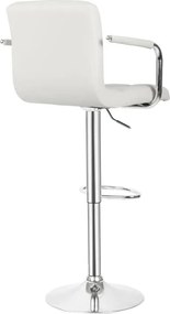 MIADOMODO Scaun de bar 2 buc, cu brațe, alb