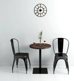 vidaXL Masă bistro, MDF și oțel, rotundă, 60x75 cm, Cenușiu închis