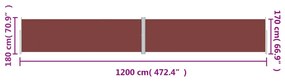 Copertina laterala retractabila, maro, 180x1200 cm Maro, 180 x 1200 cm