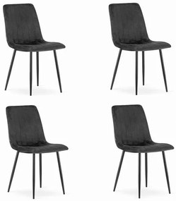 SET 4 SCAUNE BUCATARIE LIVING, AZAY INTERIORS, LAVA, CATIFEA, METAL, NEGRU, 43X51X90 CM